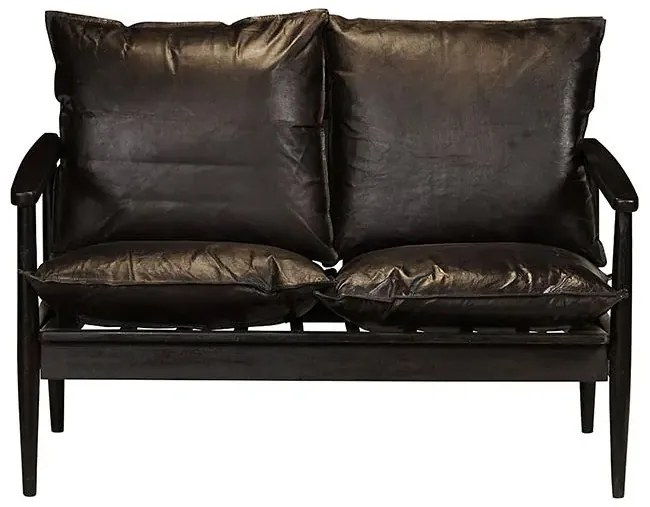 Elegancka skórzana sofa Canes - czarna