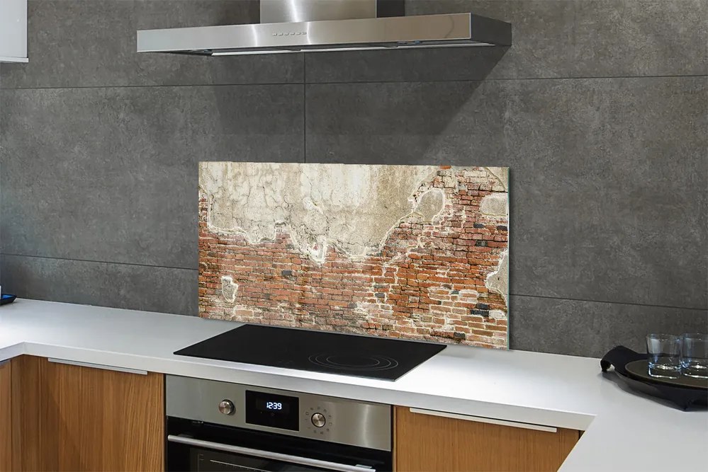 Szkło Ozdobne do Kuchni Klasyczna Czerwona Cegła