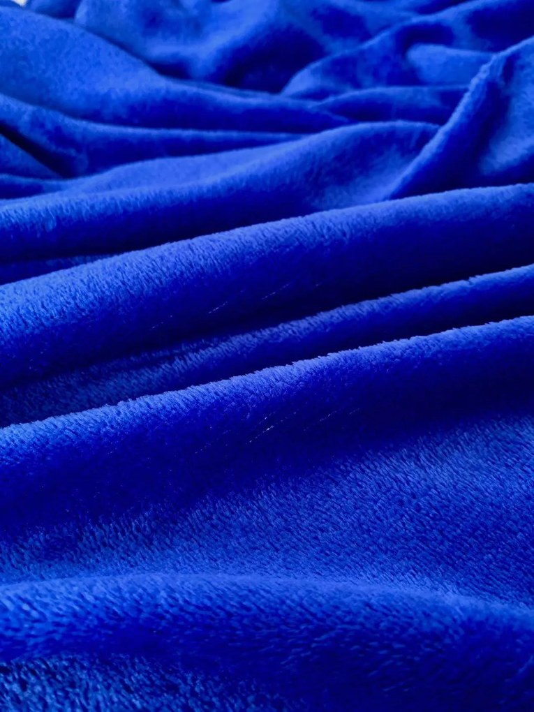 Koc z mikropluszu SOFT, królewski niebieski Rozmiar: 200 x 220 cm