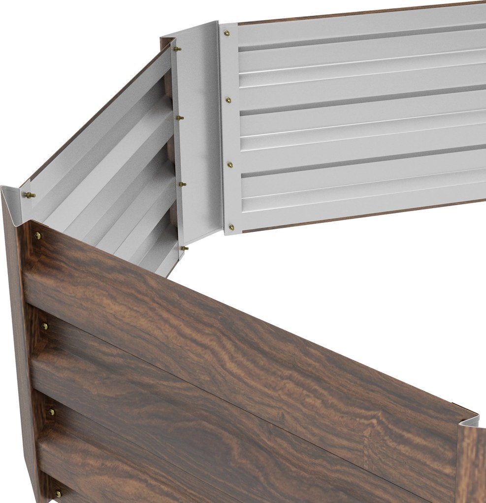 Outsunny Podwyższone łóżko ogrodowe na zioła, odporne na warunki atmosferyczne, otwarta dolna część, 113 x 98 x 30 cm, Ciemnobrązowe