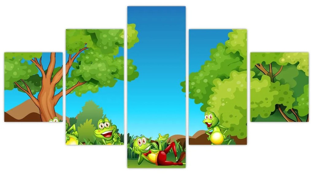Obraz  - Wesołe żaby (125x70 cm)