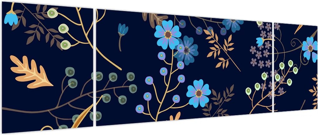 Obraz - Jesienne kwiaty (170x50 cm)
