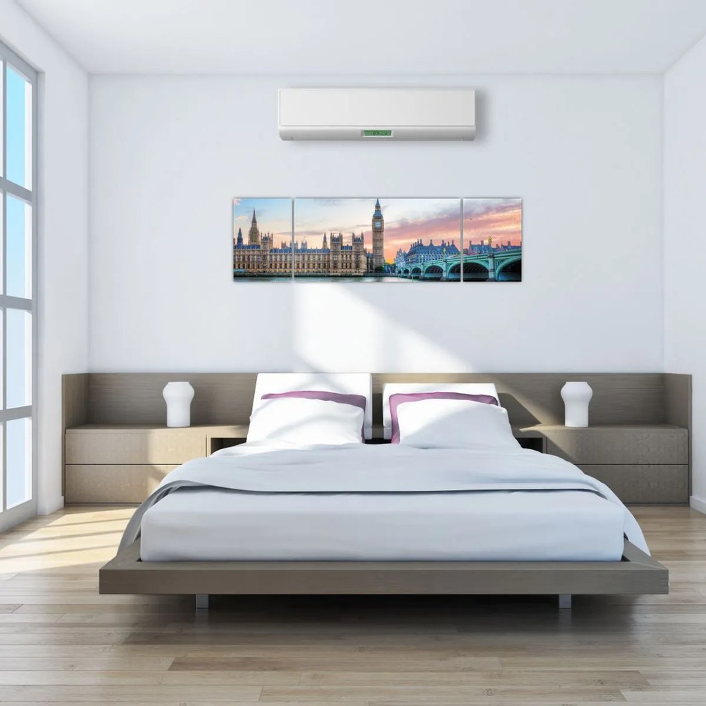 Obraz - Londyn w pastelowych kolorach (170x50 cm)