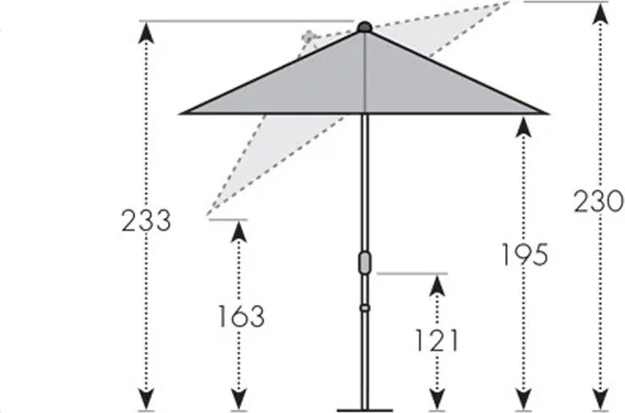 Doppler ACTIVE parasol ogrodowy 210 x 140 cm brązowy