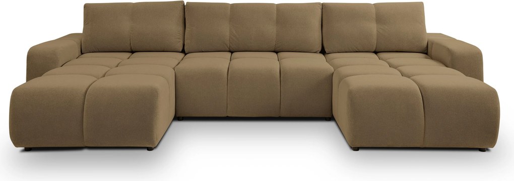 Masseno Narożnik DUCA z funkcją spania i pojemnikiem na pościel Narozniki U, Rozkładana sofa - Beżowy, CURIO 20
