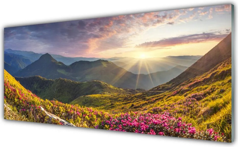 Panel Szklany do Kuchni Słoneczna Polana pod Szczytami