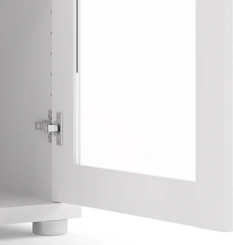 Regał biurowy ze szklanymi drzwiami Prima biały