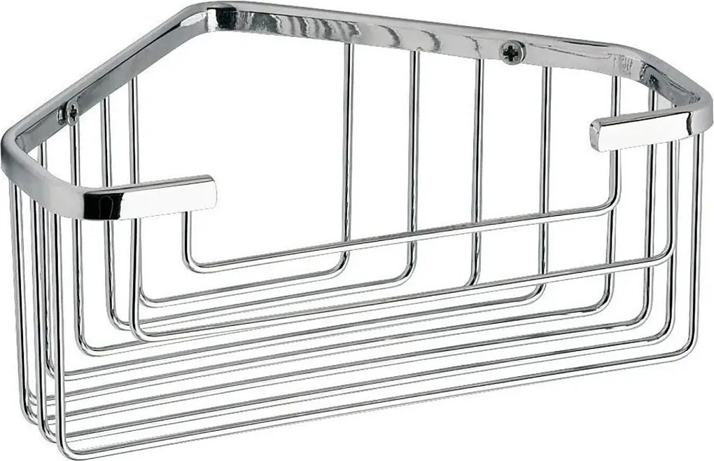 Uchwyt na mydło narożny prysznicowy "Camille" ze stali nierdzewnej w kolorze chromu i srebra