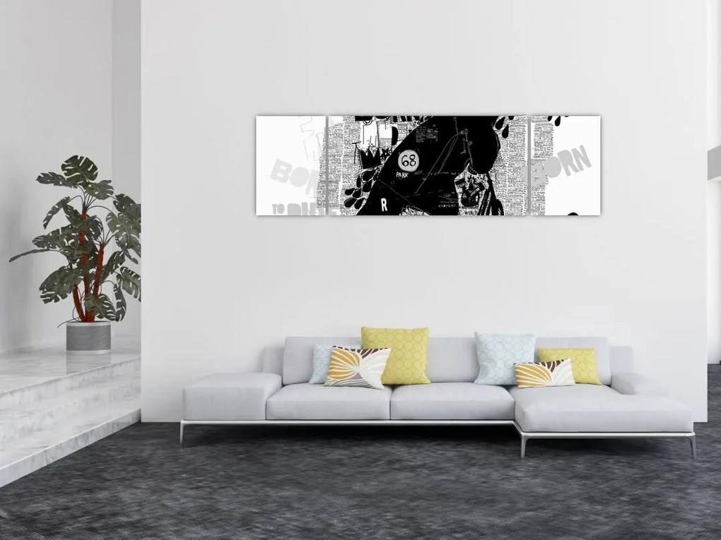 Obraz - Urodzony by jeździć (170x50 cm)
