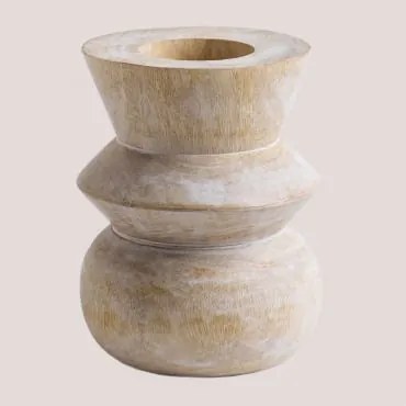 Wazon Z Drewna Mango Nadur ↑15 Cm - Sklum