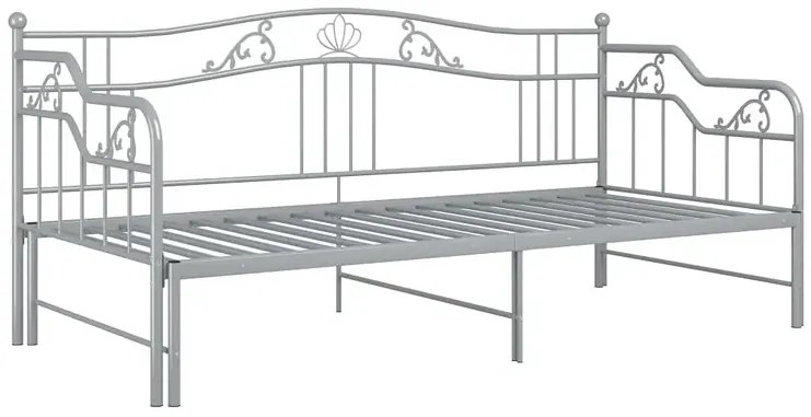 Szare rozkładane łóżko metalowe 90x200 cm - Idosa