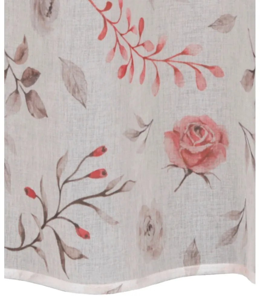 Biało-różowa firanka 135x45 cm Rose – Sehlbach