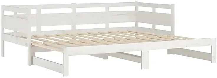 Białe sosnowe łóżko rozsuwane 2x(90x200) cm P1-D74