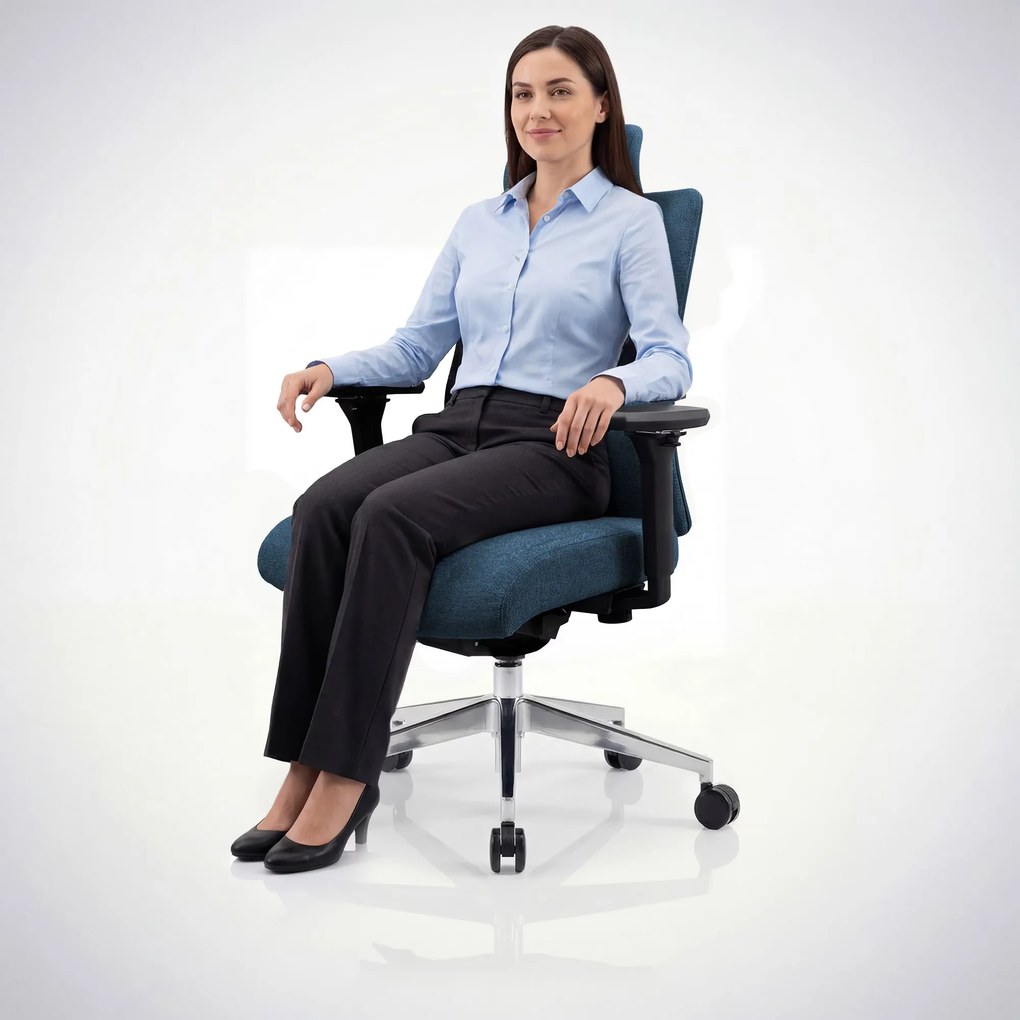 Fotel biurowy ergonomiczny ciemnoniebieski VECTOR