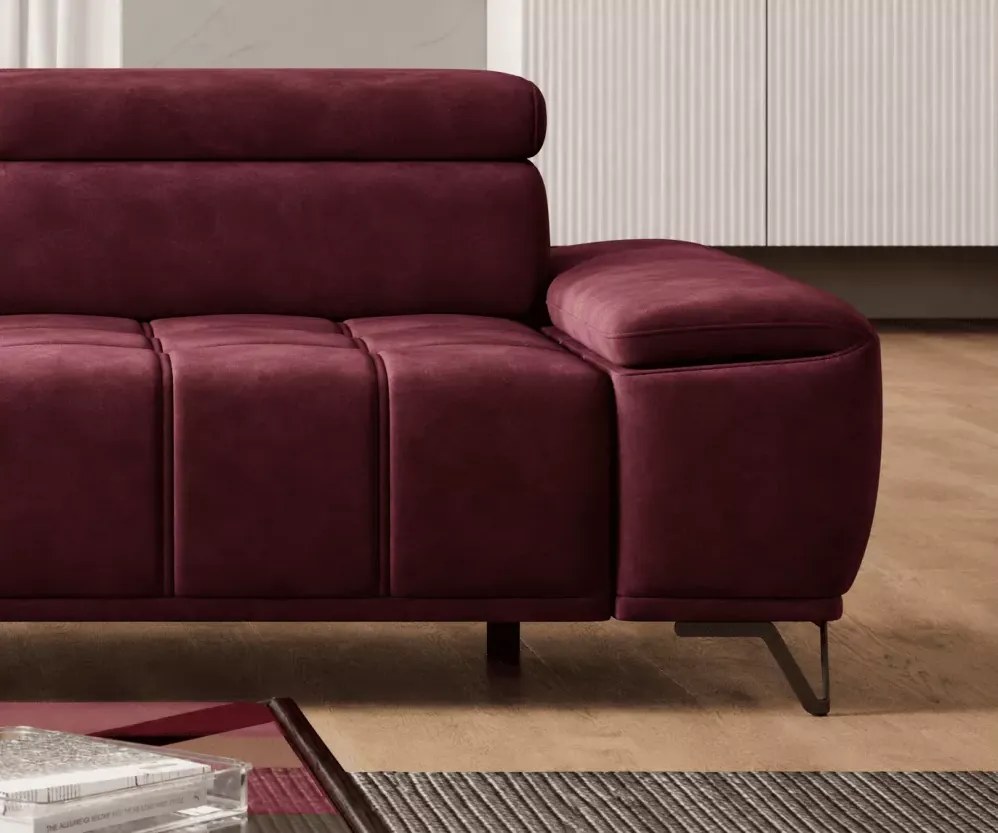 Sofa trzyosobowa z regulowanymi zagłowkami Palladi 3 - wygodna kanapa z możliwością elektrycznie wysuwanego siedziska