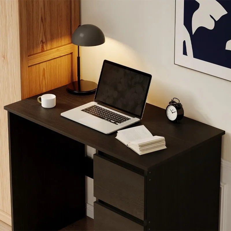 Biurko komputerowe stolik czarne młodzieżowe nowoczesne z szufladami loft