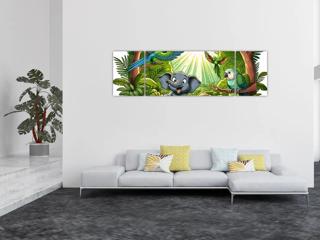Obraz - Wesołe zwierzątka (170x50 cm)