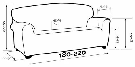 Pokrowiec elastyczny na kanapę IRPIN szary, 180-220 cm, 180 - 220 cm