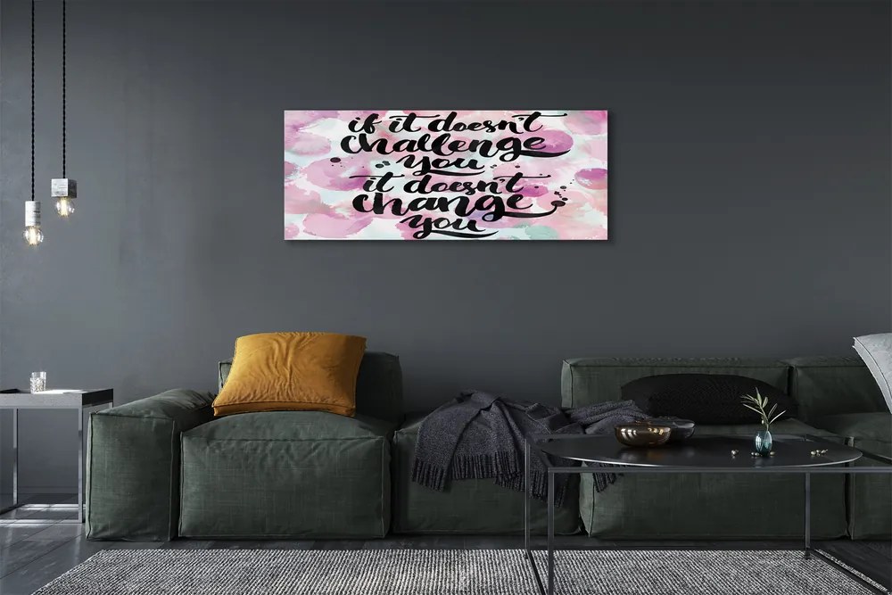 Zdjęcie na płótnie Napis na Barwnym Tle