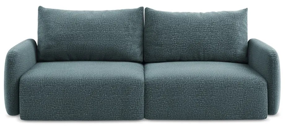 Turkusowa rozkładana/ze schowkiem sofa 238 cm Kalena – Makamii