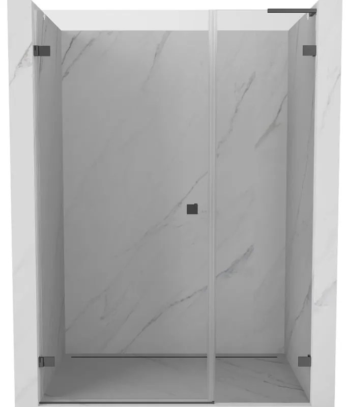 Mexen Lunar-B L drzwi prysznicowe uchylne lewe 145 cm, transparent, gun metal - 832SL-145-050-95-00-L
