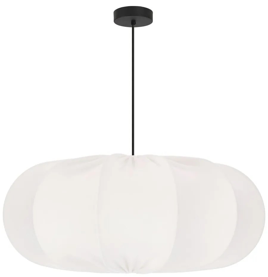 Biała lampa wisząca z tekstylnym kloszem ø 52 cm Cafee – Candellux Lighting