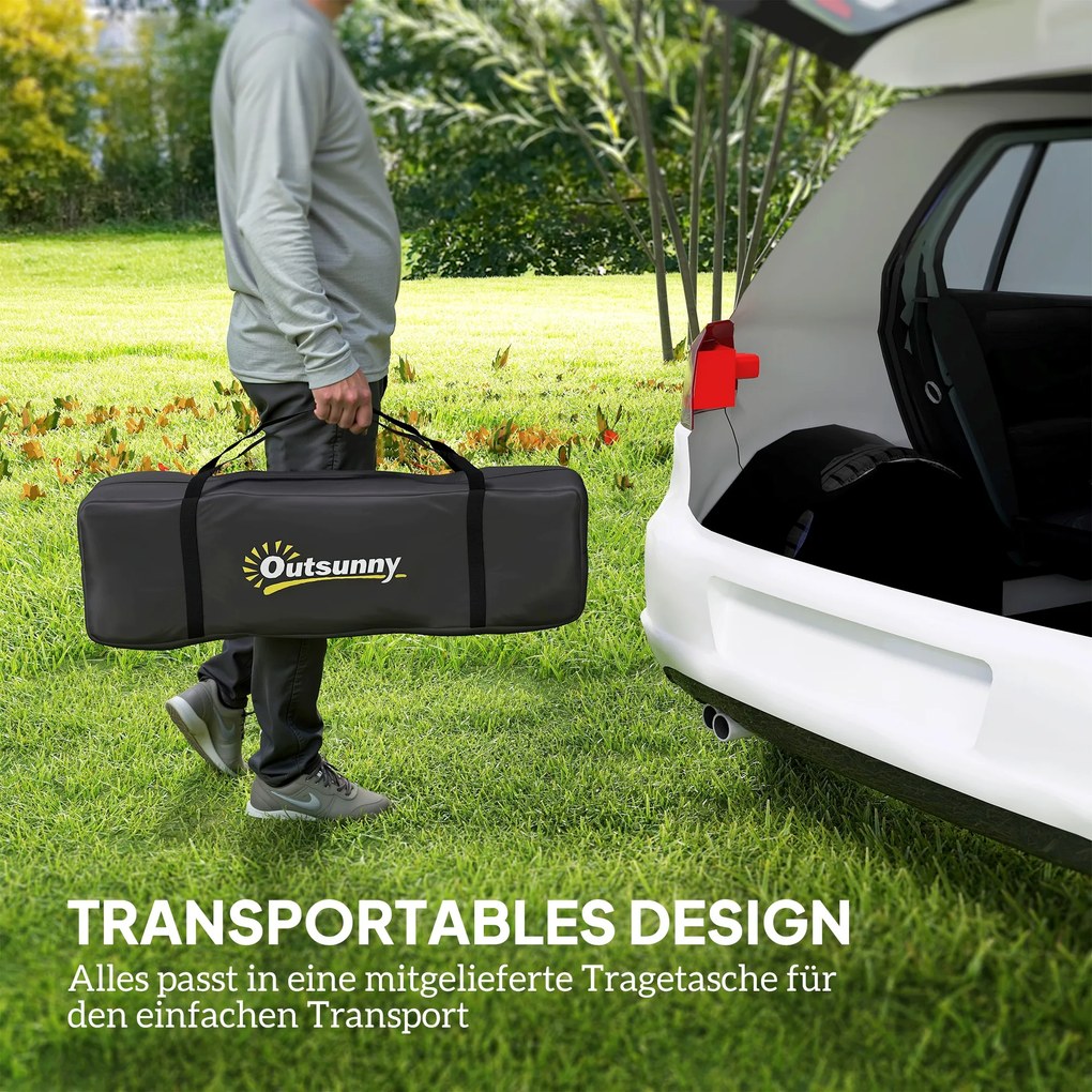 Lekki i stabilny namiot tunelowy Outsunny dla 4 osób wodoodporny UV 50+ z czarnymi przednimi drzwiami