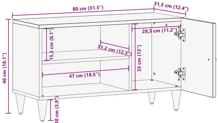 Czarna drewniana szafka RTV K5-E25