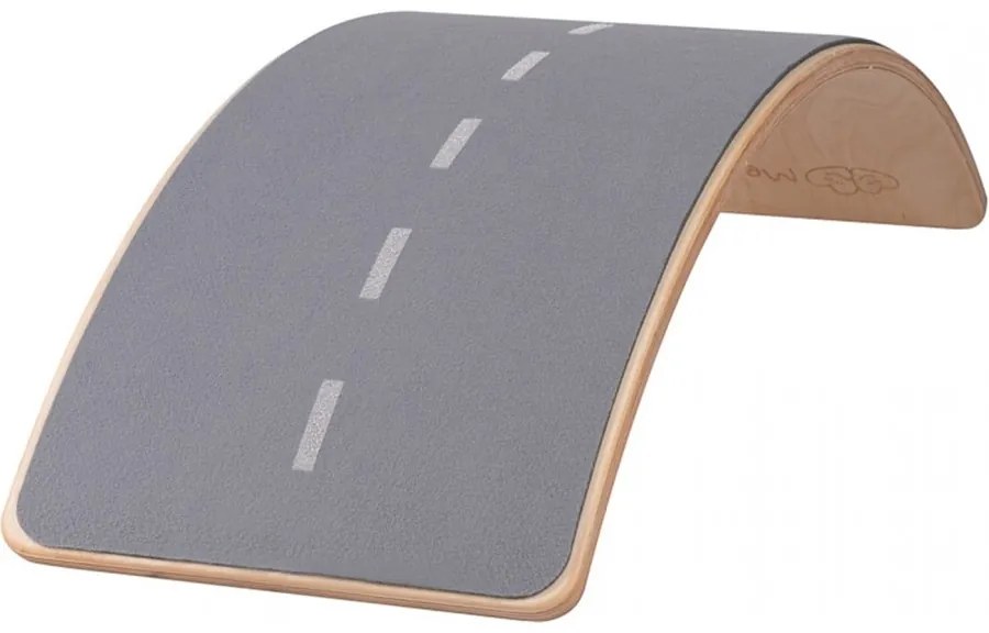 Deska do balansowania z filcem 80x30cm dla dzieci. balance board naturalny z filcem szarym autostrada - meowbaby®