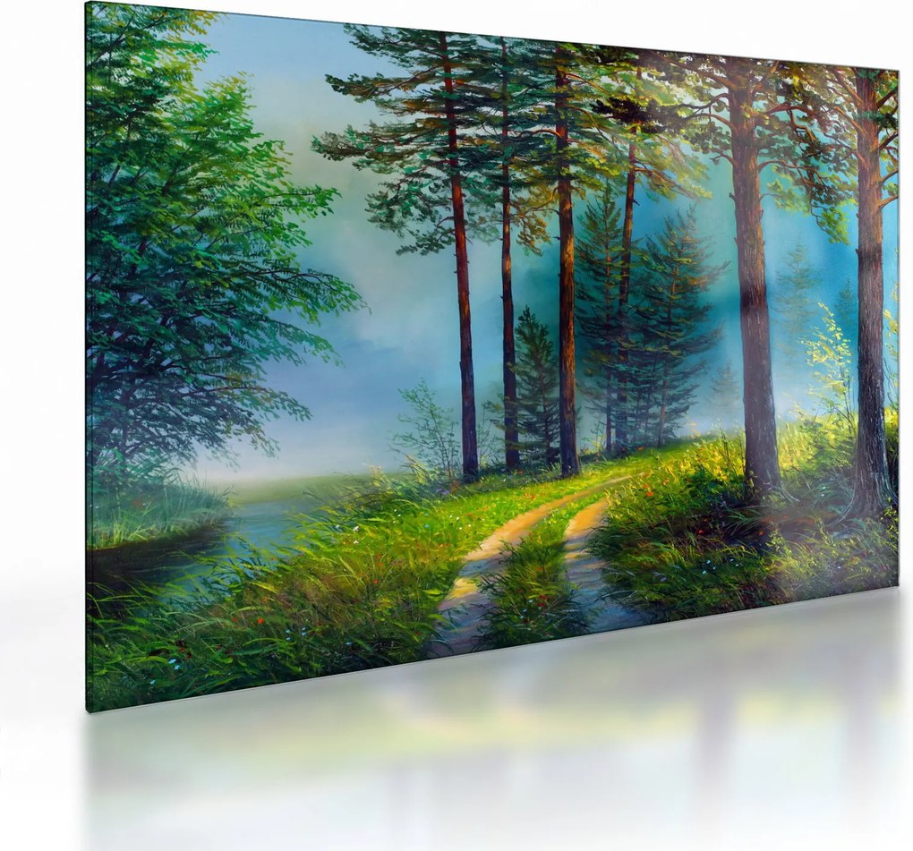 Obraz na szkle - Obraz olejny przedstawiający krajobraz (70x50 cm)