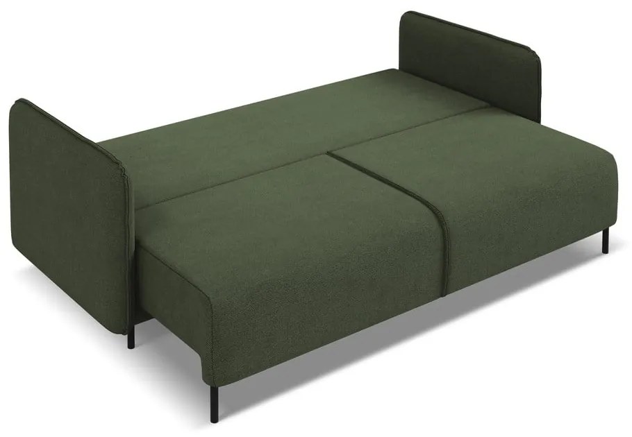 Zielona rozkładana/ze schowkiem sofa 226 cm Luana – Makamii