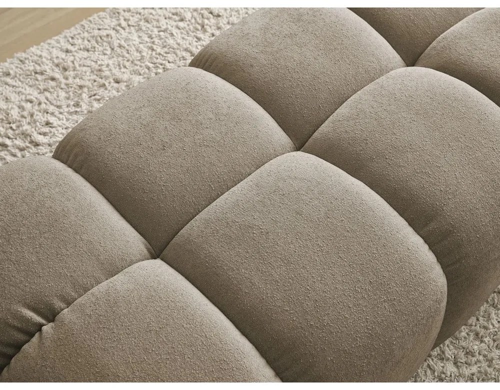 Szarobrązowy podnóżek z materiału bouclé Everest – Bobochic Paris