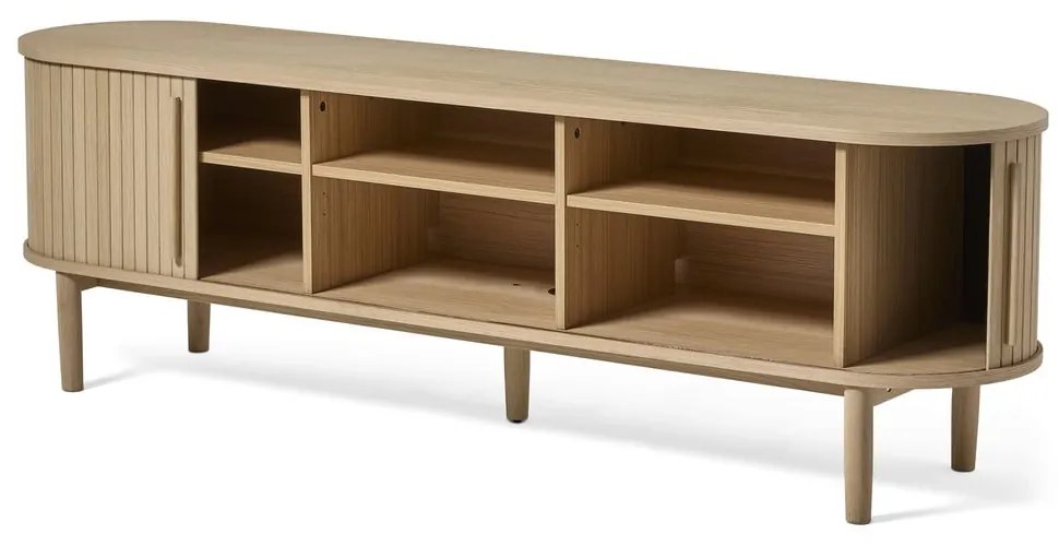 Szafka pod TV w dekorze dębu w naturalnym kolorze 180x56x40 cm Meta – Unique Furniture
