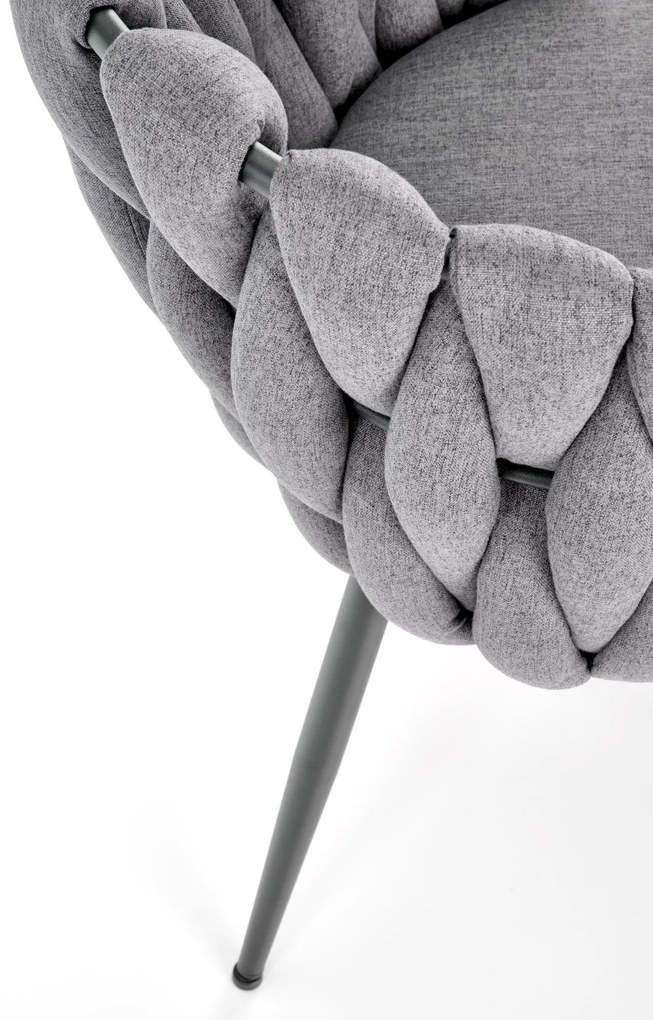 Krzesło popielaty, K516 tkanina NEA 15, nowoczesne, metalowy stelaż