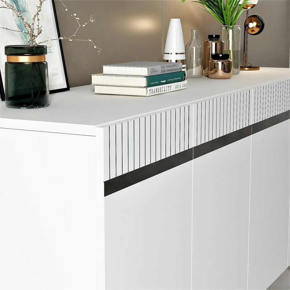 Szafka Defne White and Silver