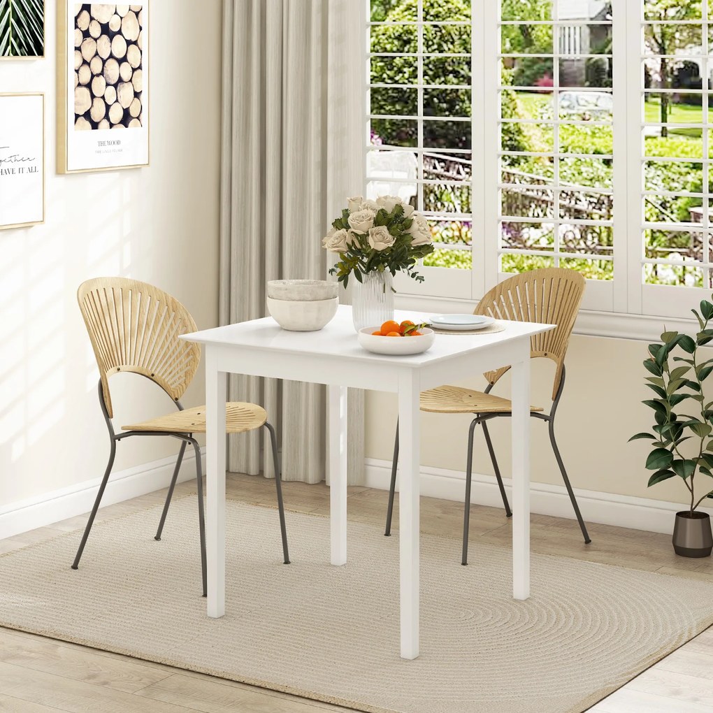 HOMCOM Stół kuchenny kwadratowy nowoczesny biały 75x75x76 cm do jadalni i kuchni | Aosom PL