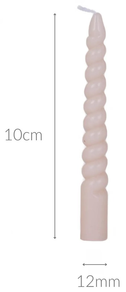 Spiralne świece stołowe z parafiny, 10 cm