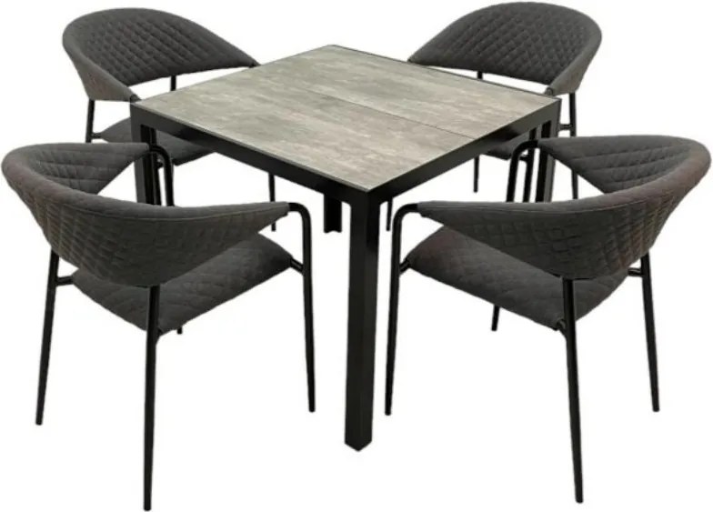 Doppler BERGAMO MELIA LIKA-TEX® ogrodowy zestaw wypoczynkowy 4+1 antracyt