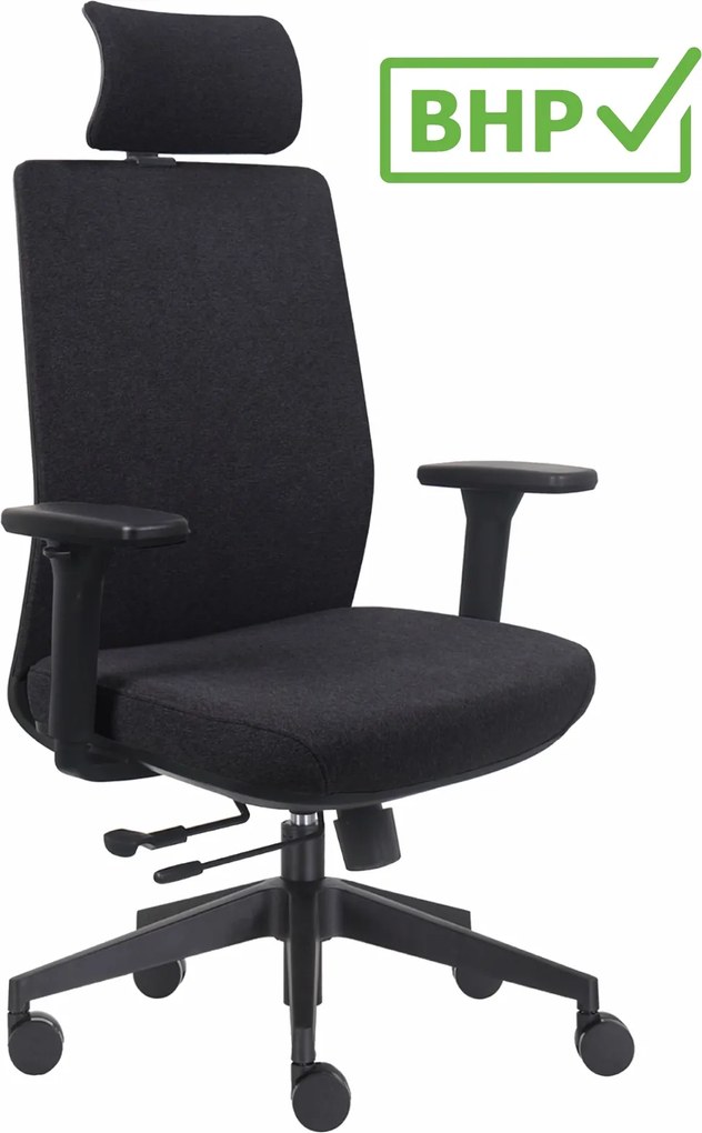 Ergonomiczny fotel biurowy materiałowy Prospero, zgodny z normą BHP