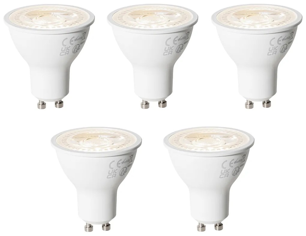 Zestaw 5 ściemnialnych żarówek LED GU10 6W 450 lm 3000K