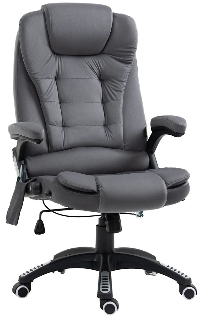 Vinsetto Fotel biurowy ergonomiczny z masażem i ogrzewaniem wygodny ciemnoszary | Aosom PL