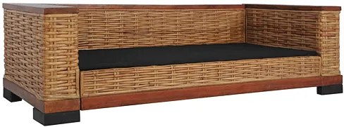 Sofa trzyosobowa - rattan + brąz D0-T97