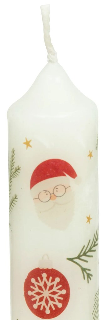 Świece stołowe, świąteczny wzór, 2 sztuki