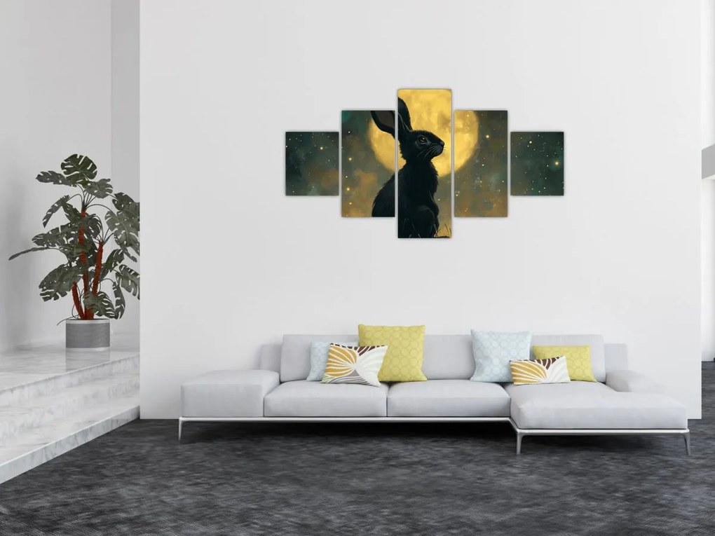 Obraz - Zając z księżycem (125x70 cm)