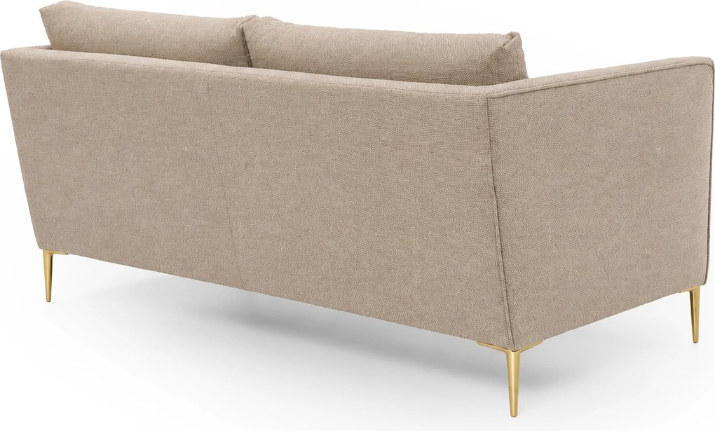 Sofa wypoczynkowa Farina dwuosobowa beżowa / złote nogi
