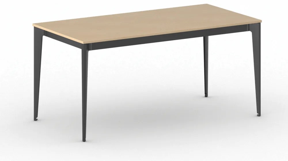 Stół konferencyjny do biura PRIMO ACTION, 160x80 cm, czarna podstawa, buk