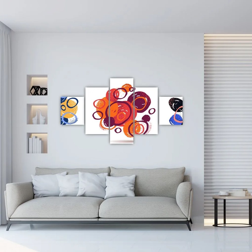 Obraz kolorowych kółek (125x70 cm)