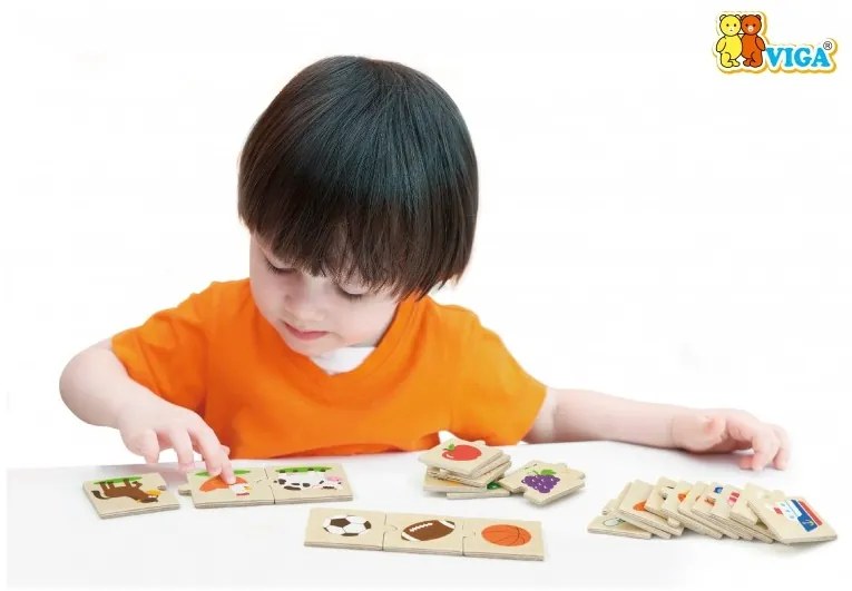Drewniane puzzle logiczne viga toys 24 elementy