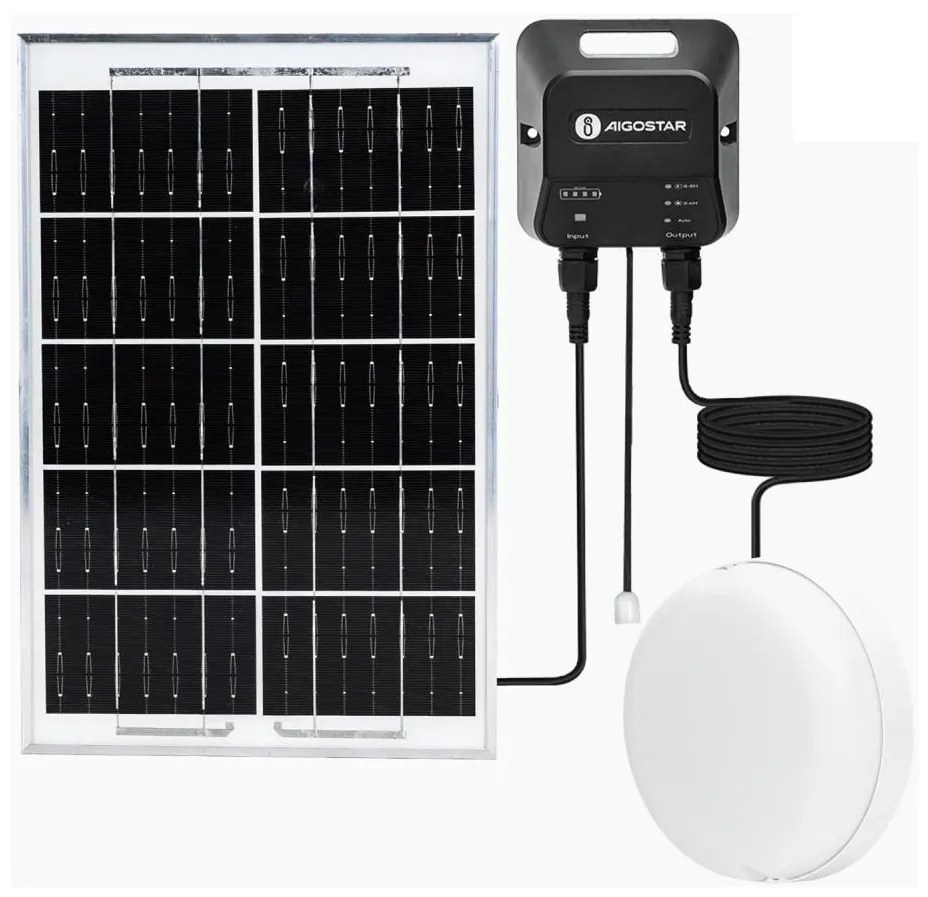 Aigostar - LED Oświetlenie solarne LED/70W/12V 6000 mAh 6500K śr. 20,5 cm