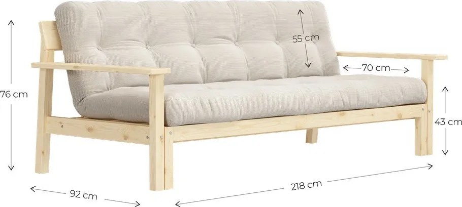 Różowa rozkładana sofa 218 cm Unwind – Karup Design